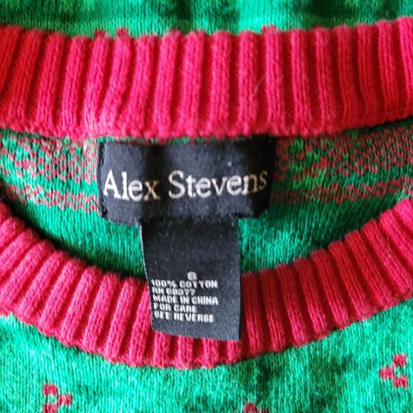 Alex Stevens Dinosaur Fair Isle Holiday Ugly Christmas Sweater Unisex Small - Picture 5 of 9